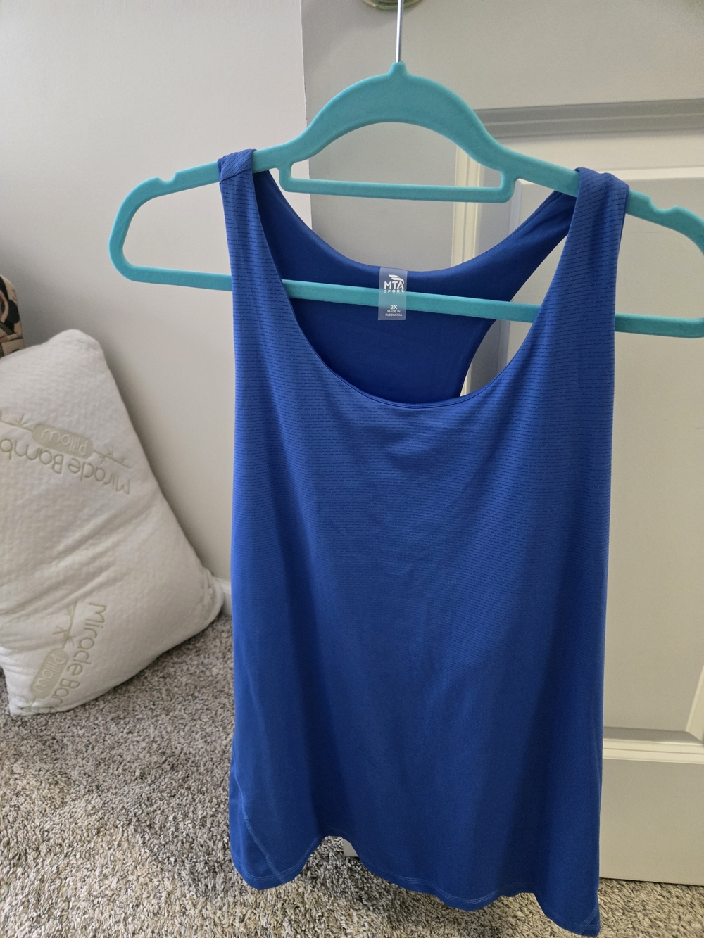 Blue Athletic Tank Top - MTA Bra Inset